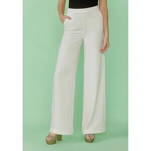 Modcloth Here Comes the Stride Pants Wide Leg Cream/white Plus Size 16 NEW NWT